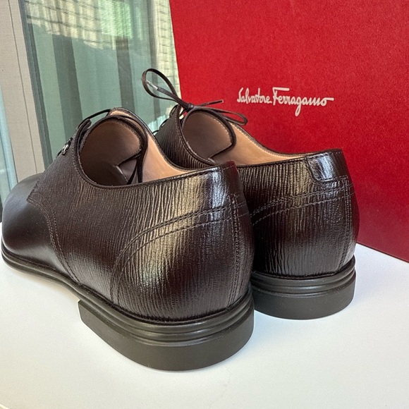 $750 FERRAGAMO Men’s Spencer Lace-Up Leather Loafers Shoes - Picture 6 of 11